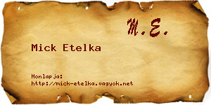 Mick Etelka névjegykártya